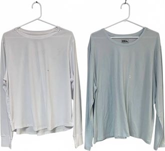 Eddie Bauer Womens Solarfoil Tempo Crew 2 Piece Shirt - Plus In Blue White