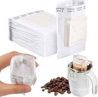 OEM Allecto Plus, Bolsas De Papel Port&aacute;tiles Para Filtros De Caf&eacute;, 40 Unidades, Bolsas Desechables Con Gotero, La Oficina, Viajes Y Camping, Blancas