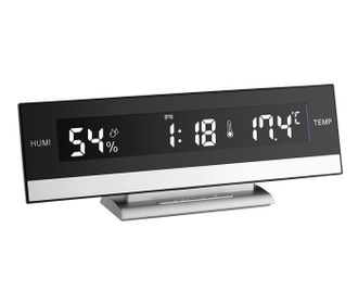 TFA Tfa Dostmann 60.2011 Reloj Despertador Digital Negro Y Plata