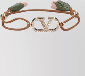 Valentino Garavani rhinestone flower chain bracelet