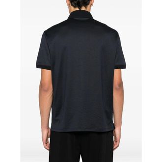 Emporio Armani Logo-Embroidered Polo - Black