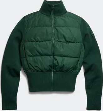 Canada Goose Manteau &agrave; capuchon en tricot matelass&eacute; large HyBridgeMD Tonal Disc (Femmes, Glade Green, TG)