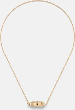 Marie Lichtenberg Coco Micro 18kt gold locket necklace with rubies