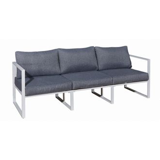 Petits Meubles Sof&aacute; de jard&iacute;n aluminio, polywood, poli&eacute;ster blanco gris