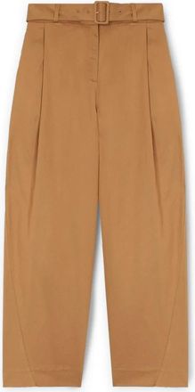 Motivi Balloonbroek met stoffen riem - Dames - Wijde Broeken - Beige - 2XS - Katoen - Broeken