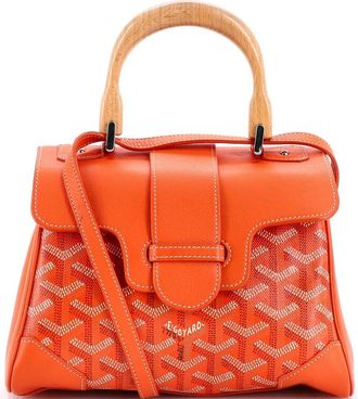 Goyard Saigon Top Handle Bag Coated Canvas with Leather Mini