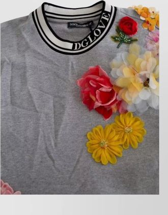 Dolce & Gabbana cotton floral-appliqu&eacute; sweatshirt dress