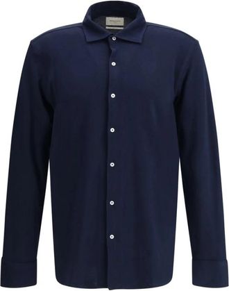 Brooksfield Katoenen Cubaanse Kraag Overhemd - Heren - Casual Overhemden - Blauw - S - Katoen - Overhemden