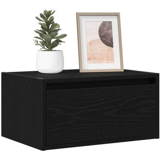 vidaXL Comodini a Parete con Luci led 2 pz Rovere Neri - Vidaxl