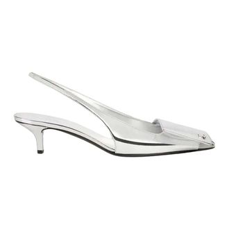 Courr&egrave;ges Pumps, female, Gray, Size: 10 US Fold Mirror Slingbacks
