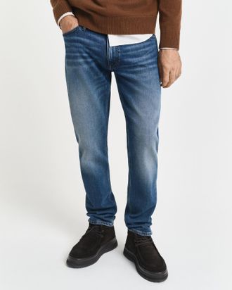 GANT Men Slim Fit Jeans (36/30) MID BLUE VINTAGE