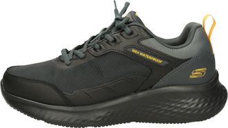 Skechers Mens Skech-Lite Pro Ankkor Trainers, Black Leather/Mesh/Tpu/Charcoal & Yellow Trim, 6.5 UK