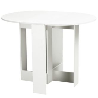 HOMCOM Mesa plegable 104x76x73.7 cm blanco
