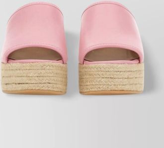 Moschino block heel espadrille sole open toe sandals