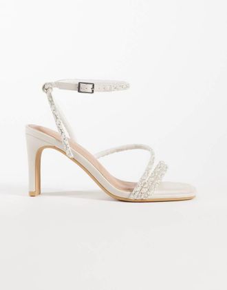 New Look Scarpe con tacco largo bianco sporco con strass