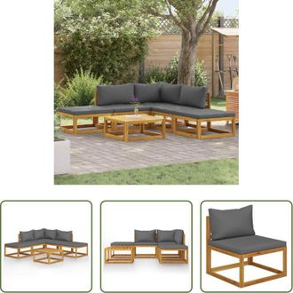 vidaXL Divano esterno - Set Divani Giardino 6 pz con Cuscini Legno Massello di Acacia