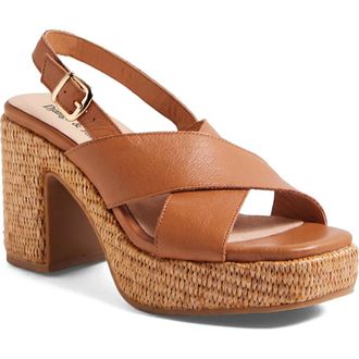 Django & Juliette Kloria Platform Heel in Dark Tan Leather at Nordstrom, Size 37