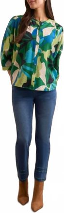 Tribal Audrey Straight Crop Jeans With Tape Embroidery In Dark Eclipse