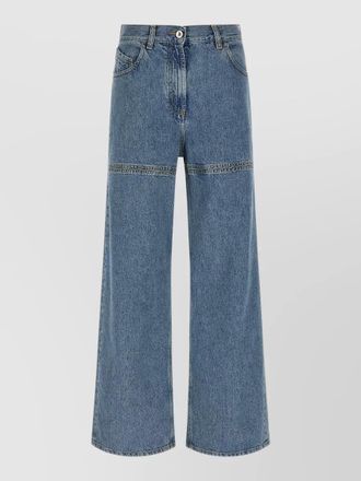 The Attico wide leg denim trousers cut out design