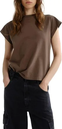 A Gold E Long Line Bryce Cap Sleeve T-Shirt in Uniform Dk Warm Olive at Nordstrom, Size X-Large