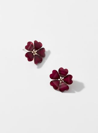Simons Womens Heart-shaped petal flower earrings