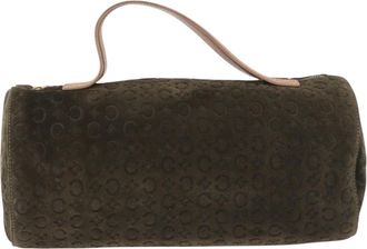 Celine C Macadam Suede And Leather Green Suede Handbag (Pre-Owned)