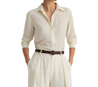 Ralph Lauren Mascarpone Crepe Shirt In Cream