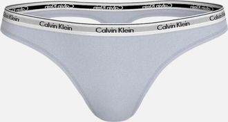 Calvin Klein Womens Women Modern Logo Thong, Plein Air Blue - Grey - Size: 20/32in