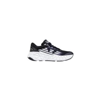 Emporio Armani Geometrisch patroon herensneakers - Heren - Sneakers - Zwart - 42 2/3 EU - Polyester - Schoenen