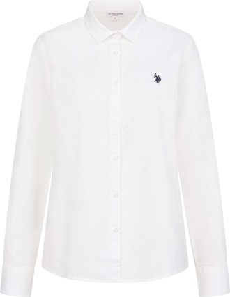 U.S.Polo Association dames linnen blouse van linnen-katoenmix