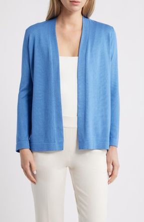 Anne Klein Chatham Open Front Cardigan in Blue Yonder at Nordstrom, Size Small
