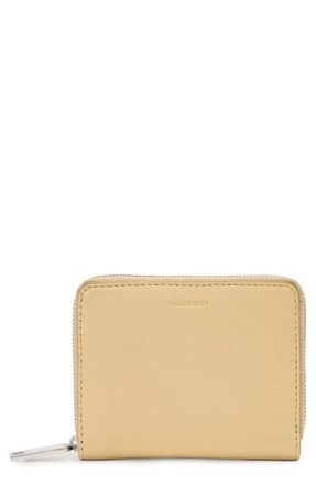 AllSaints Lena Hex Leather Zip Wallet in Mellow Yellow at Nordstrom
