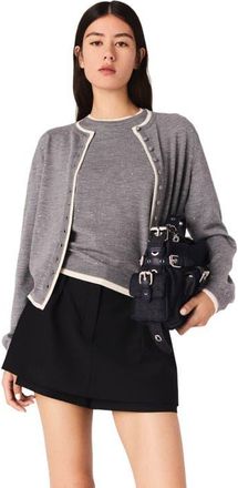 Maje Knit embellished cardigan in Grey at Nordstrom, Size X-Small
