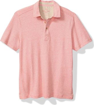 Tommy Bahama Laurito Beach Cotton & Linen Polo in Dubarry Coral Heather at Nordstrom, Size Xx-Large