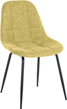 Clp Silla con patas de metal y asiento en tela verde claro