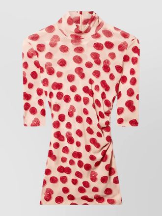 Stella McCartney high neck mesh midi dress ruched