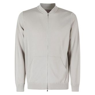 FILIPPO DE LAURENTIIS Jassen, Heren, Grijs, M, Katoen, Maglia Bomber Zip Crepe Cotone