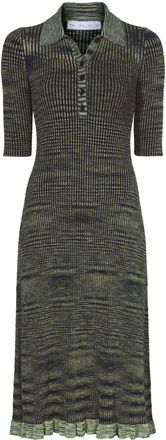 Proenza Schouler Space-Dye Polo Dress - women - Cotton/Viscose - L - Blue