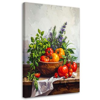 Feeby Impresi&oacute;n De Imagen, Naturaleza Muerta Con Tomates Y Hierbas, 80x120