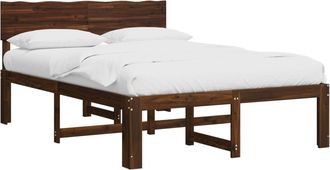 vidaXL Cama Doble Con Cabecero Rostock Marr&oacute;n Oscuro 120 X 190 Cm Vidaxl