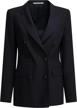 Tagliatore Parigi Double-Breasted Blazer - Dames - Blazers - Blauw - M - Wol - Jassen