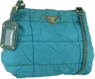 Prada Pre-owned Cross Body Bags, female, Blue, Size: ONE SIZE Pre-owned Vintage Nylon Cross Body Bag