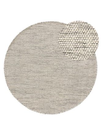 benuta Alfombra de lana beige/negro &oslash; 250 redondo