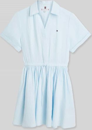 Tommy Hilfiger Ausgestelltes Freizeitkleid aus reinem Leinen in Hellblau, Gr&ouml;&szlig;e XL