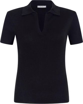 Max Mara Albero wollen polo - Dames - Polos - Blauw - L - Wol - Tops
