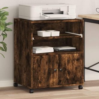 vidaXL Soporte Para Impresora Con Ruedas Roble Ahumado 60x48x74 Cm Vidaxl