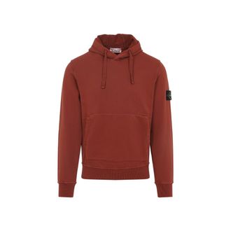 Stone Island Red Logo Patch Hoodie