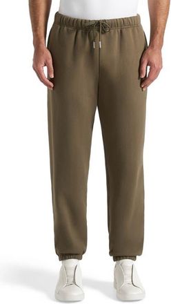 Mani&egrave;re De Voir Signature Regular Fit Cuffed Sweatpants in Olive at Nordstrom, Size Xx-Large