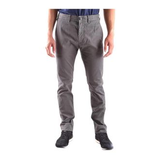 Stone Island Zip- en Knoopsluiting Katoenmix Broek - Heren - Slim Fit Broeken - Grijs - W28 - Katoen - Broeken