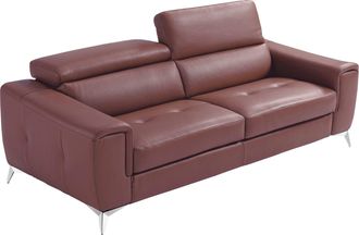 Egoitaliano 2,5-Sitzer »Francine, Designsofa, Loungesofa, Breite 213 cm, Fussfarbe chrom« Designfuss, Leder BULL, rosebraun